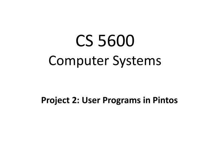 cs 5600 computer systems