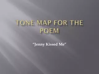 Tone Map for the poem