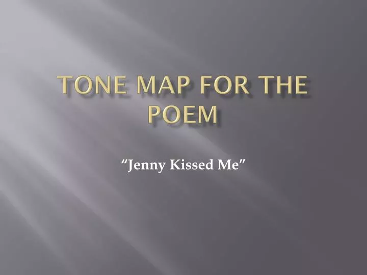 tone map for the poem