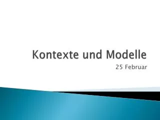 kontexte und modelle