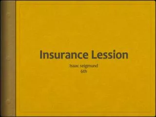 Insurance Lession