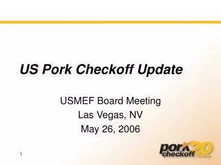 US Pork Checkoff Update