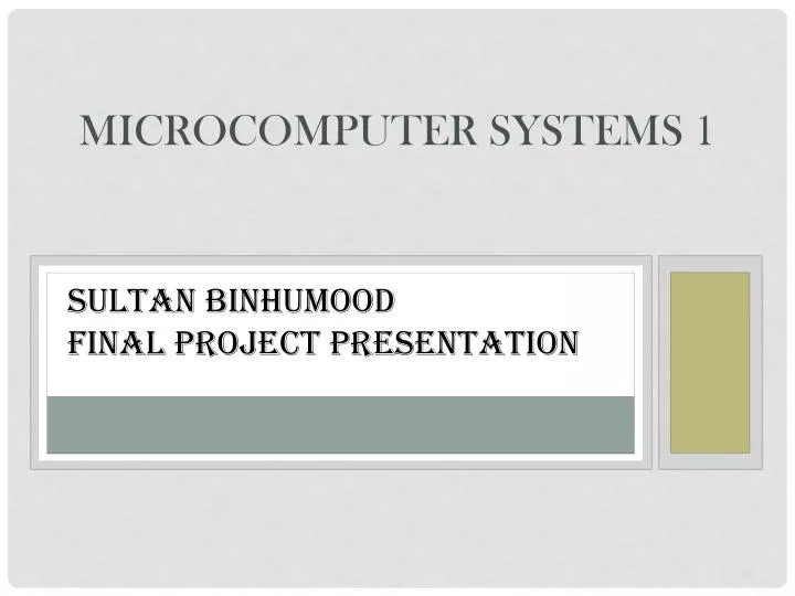 microcomputer systems 1