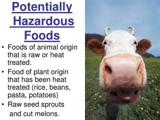 Potentially Hazardous Foods