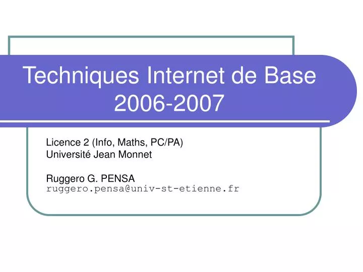 techniques internet de base 2006 2007