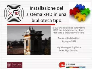 installazione del sistema xfid in una biblioteca tipo
