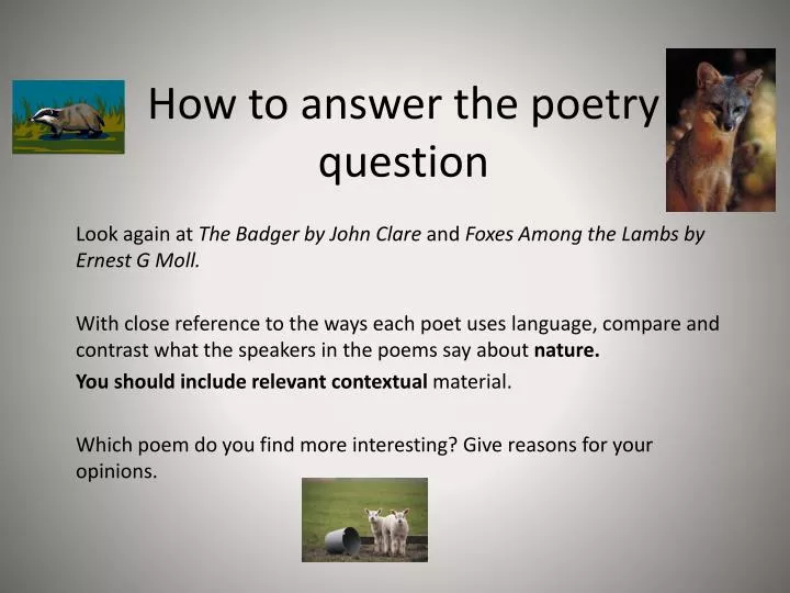 how to answer the poetry question