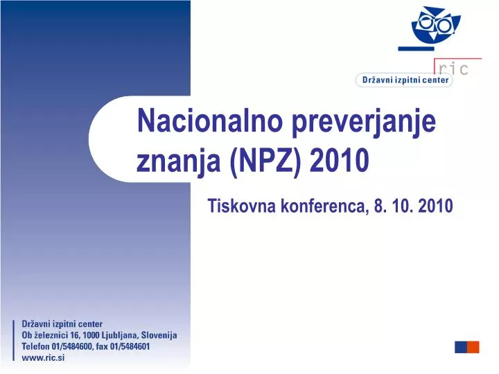nacionalno preverjanje znanja npz 2010
