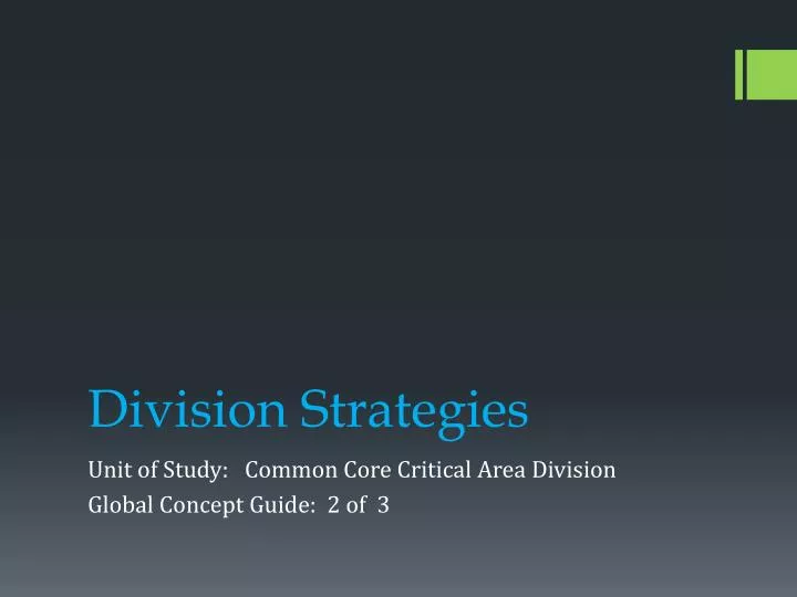 division strategies