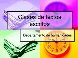 clases de textos escritos