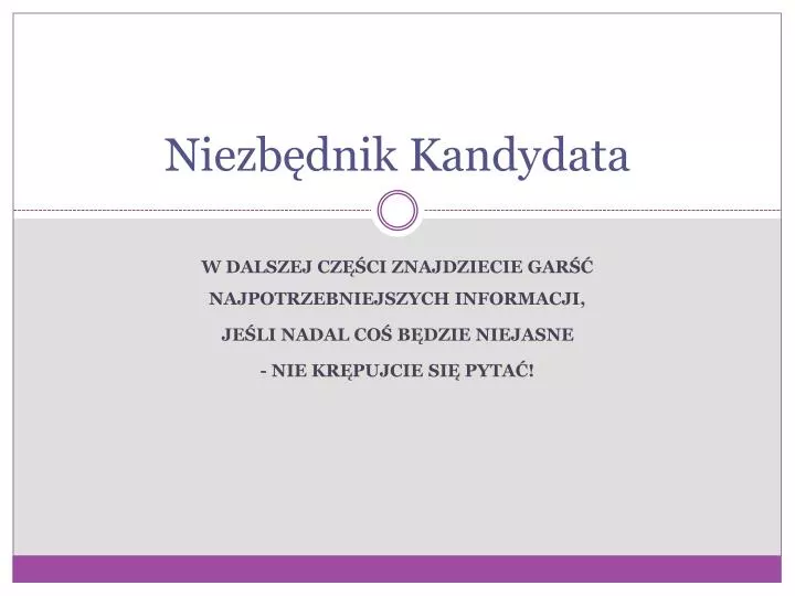 niezb dnik kandydata