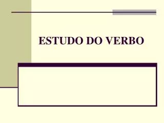 estudo do verbo