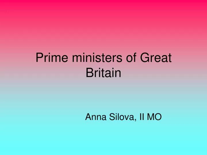 prime ministers of great britain