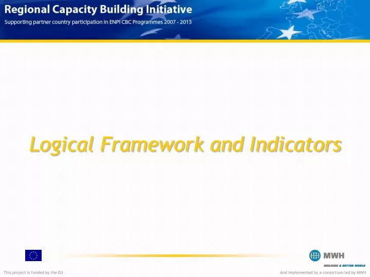 logical framework and indicators