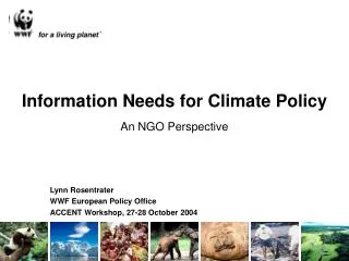 Information Needs for Climate Policy