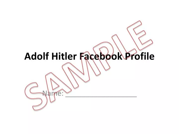 adolf hitler facebook profile