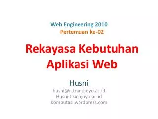 web engineering 2010 pertemuan ke 02 rekayasa kebutuhan aplikasi web