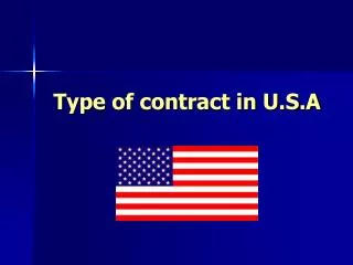 Type of contract in U.S.A
