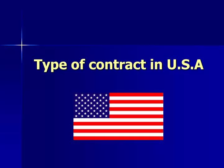 type of contract in u s a