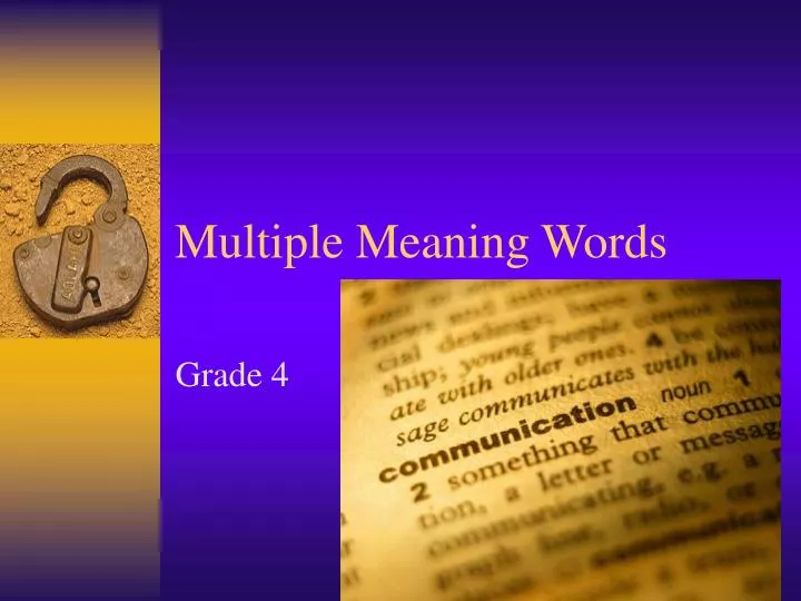 multiple meaning words