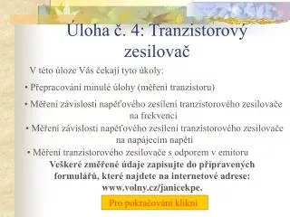 loha 4 tranzistorov zesilova