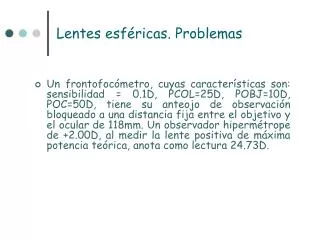 lentes esf ricas problemas