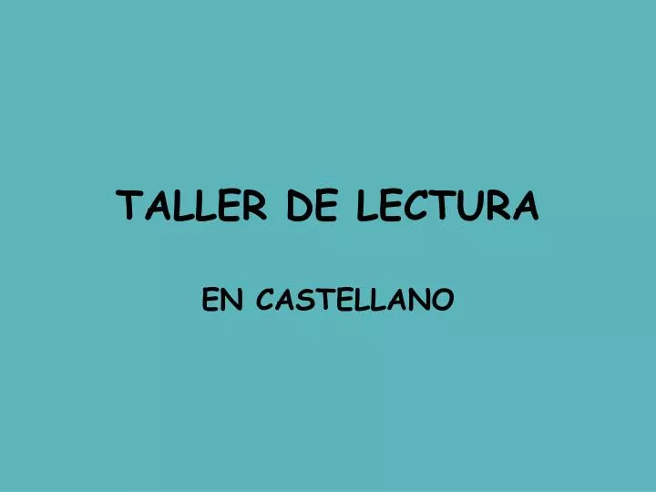 taller de lectura