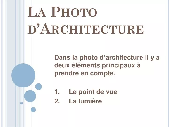 la photo d architecture