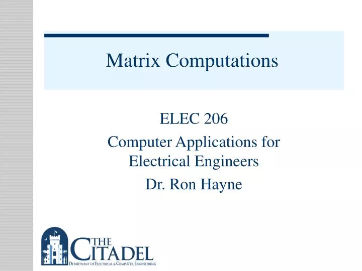 matrix computations