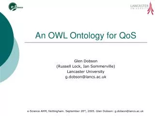 An OWL Ontology for QoS