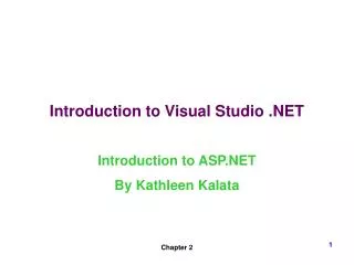 Introduction to Visual Studio .NET