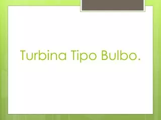 turbina tipo b ulbo