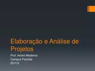 elabora o e an lise de projetos