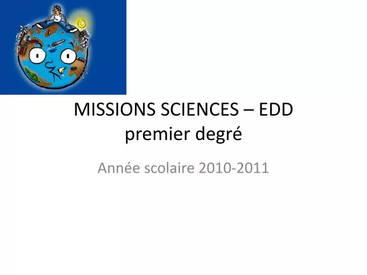 missions sciences edd premier degr