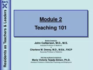 Module 2 Teaching 101