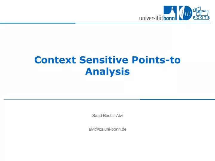 context sensitive points to analysis