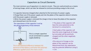 Capacitors as Circuit Elements