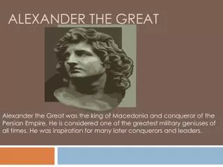 Alexander the great