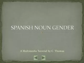 SPANISH NOUN GENDER