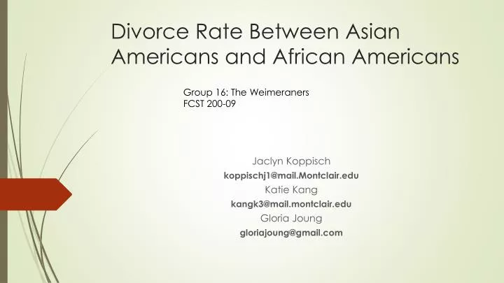 divorce rate between asian americans and african americans