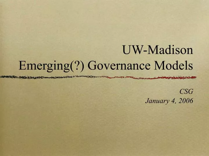 uw madison emerging governance models