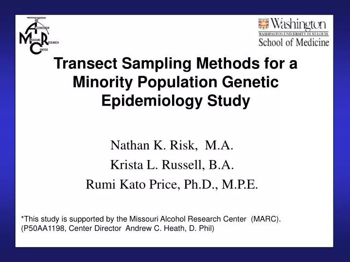 transect sampling methods for a minority population genetic epidemiology study