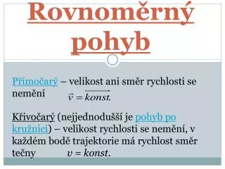 rovnom rn pohyb