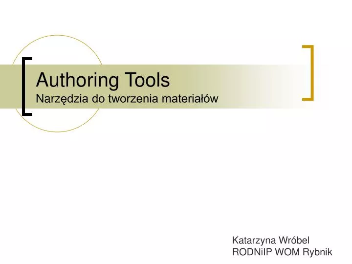 authoring tools narz dzia do tworzenia materia w
