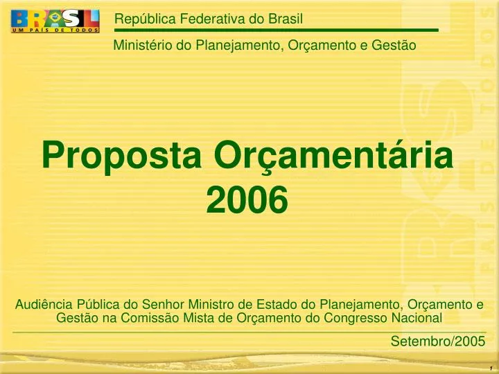 proposta or ament ria 2006