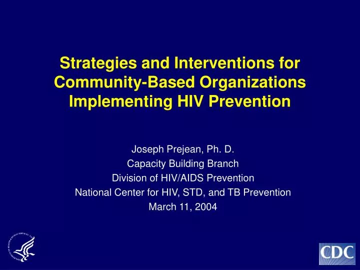 strategies and interventions for community based organizations implementing hiv prevention