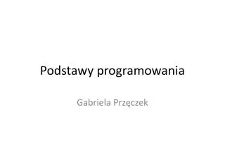 podstawy programowania