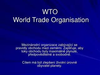 wto world trade organisation