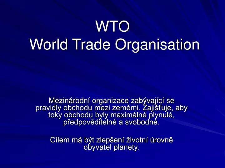 wto world trade organisation
