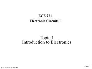 Topic 1 Introduction to Electronics